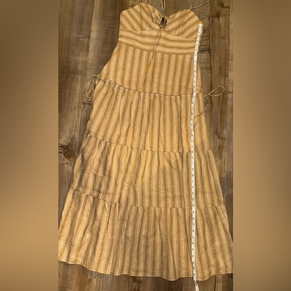 Elegant Tan Striped Maxi Dress - Picture 7 of 12